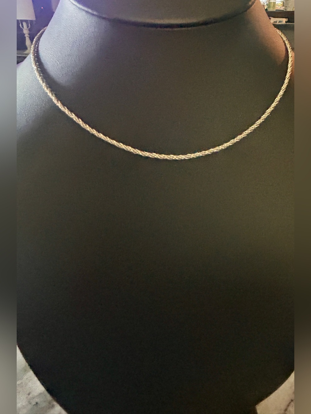 Vintage Napier Silver Tone Dainty Rope Chain Necklace shimmery sparkle 14”